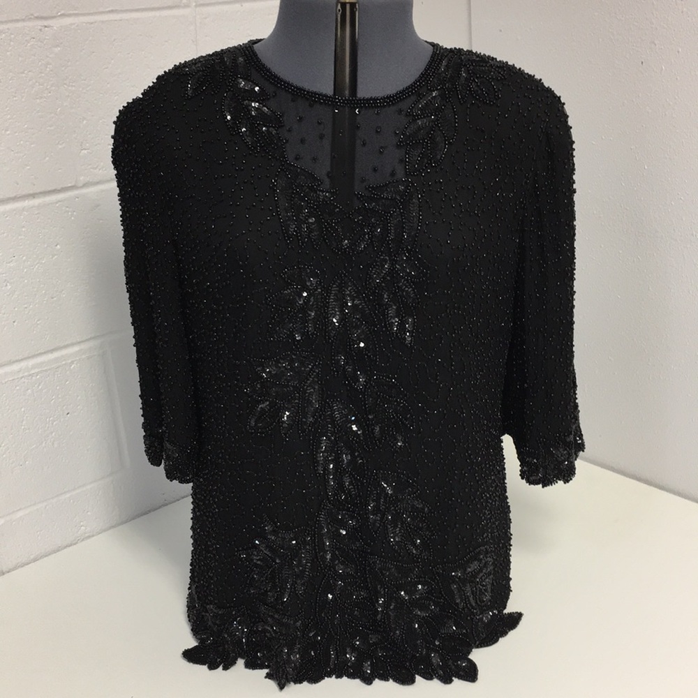 Landmark Women’s 1X Black Long Sleeve 100% Silk